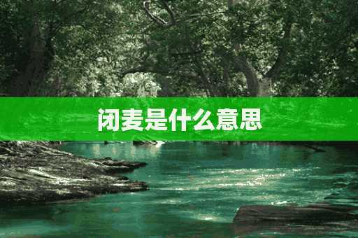 闭麦是什么意思